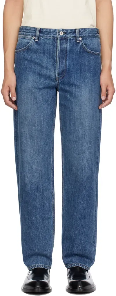 Jil Sander Blue Regular Jeans In 445 Canard