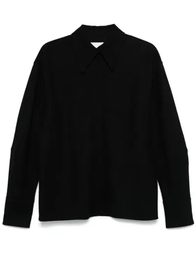 Jil Sander Boiled Wool Overshirt In Black