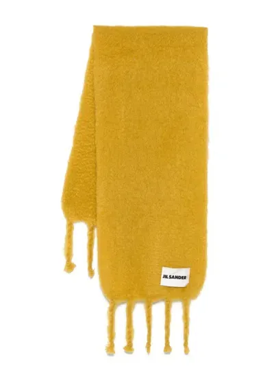 Jil Sander Brushed-finish Scarf In Yellow