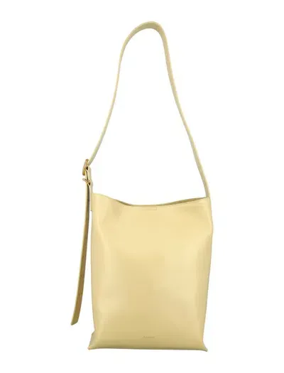 Jil Sander Cannolo Leather Tote Bag In Oak