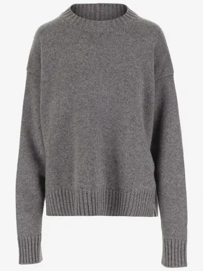 Jil Sander Cashmere Blend Sweater In Dark Grey