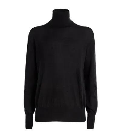 Jil Sander Cashmere High-neck Sweater In Black