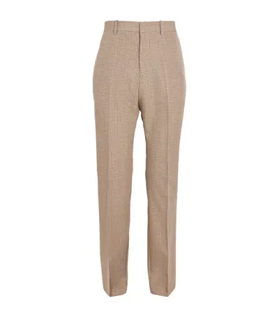 Jil Sander Check Straight Tailored Trousers In Grey