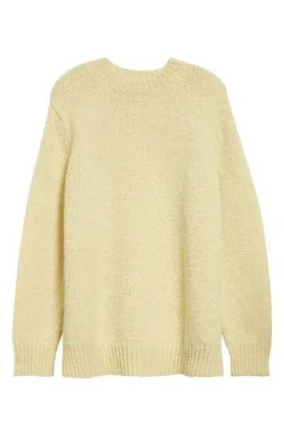 Jil Sander Classic Wool Crewneck Sweater In Pistacchio Cream