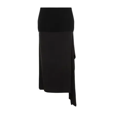 Jil Sander Classic Wool Midi Skirt In Black