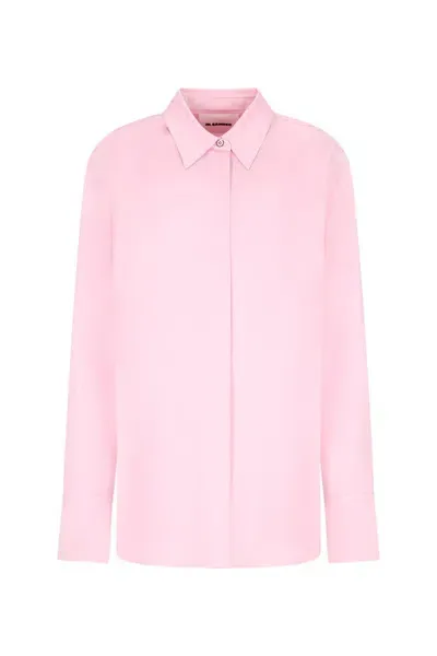 Jil Sander Concealed Fastened Satin Shirt In Pink