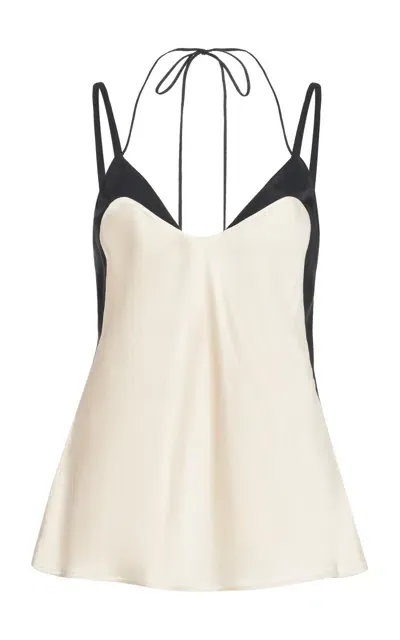 Jil Sander Contrast-paneled Tank Top In Ivory