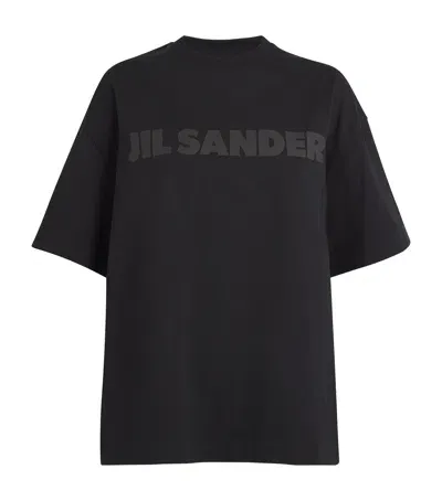 Jil Sander Cotton Logo T-shirt In Black