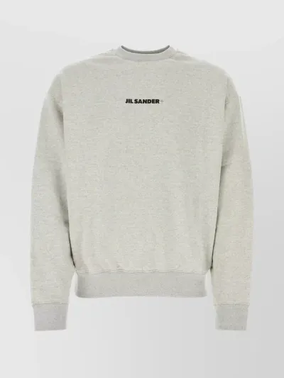 Jil Sander Cotton Sweatshirt With Logo In Grey