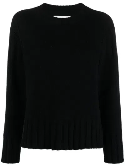 Jil Sander Ribbed Cashmere Jumper In Black