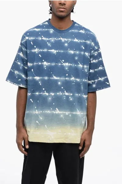 Jil Sander Crew Neck Blue Sky Printed Cotton T-shirt