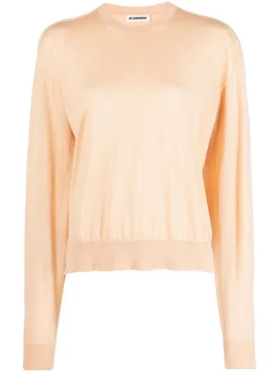 Jil Sander Crew-neck Long-sleeve Sweater In Neutrals