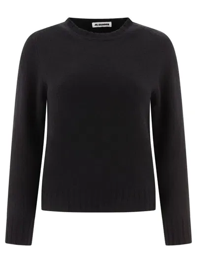 Jil Sander Crew-neck Wool Sweater In Black