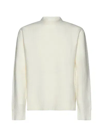 Jil Sander Crewneck Knitted Jumper In White