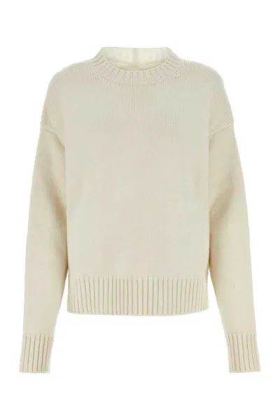 Jil Sander Crewneck Sweater In White