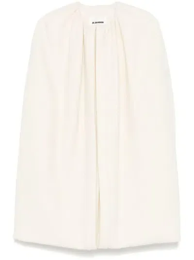 Jil Sander Double-layer Cape In White