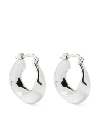 Jil Sander Dw4 Hoop Earrings In Silver