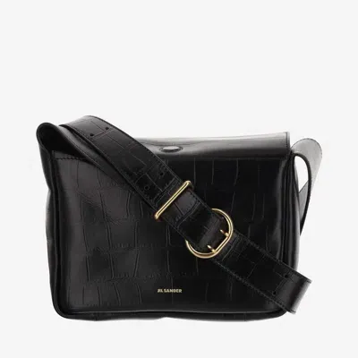 Jil Sander Flap Mini Shoulder Bag In Black