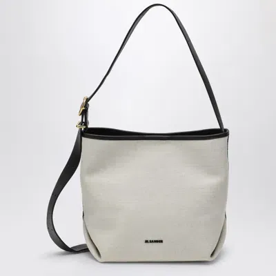 Jil Sander Folded Canvas Small Tote Bag In Beige