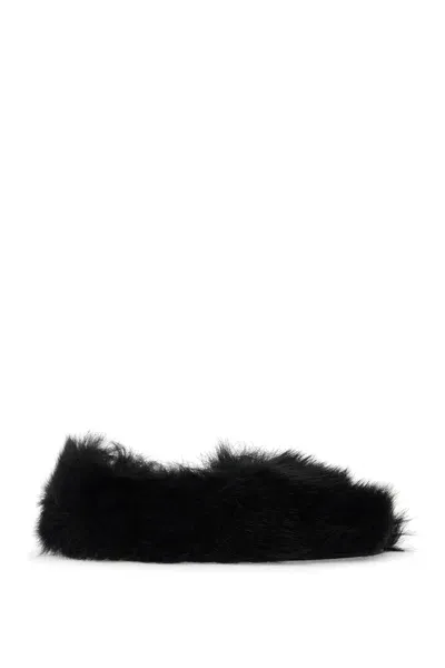 Jil Sander Fur-lined Slip-on In Black