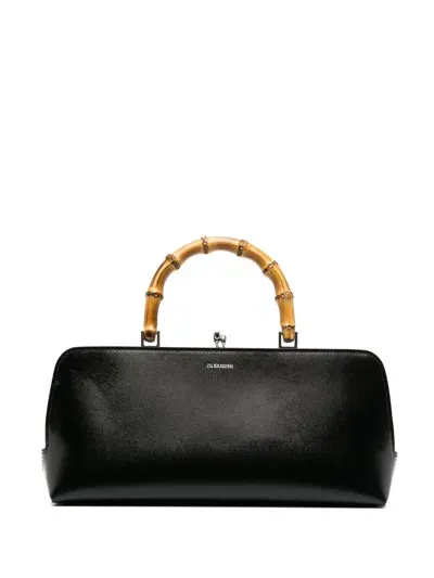 Jil Sander Goji Mini Bamboo Top-handle Bag In Black