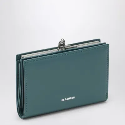 Jil Sander Goji Lagoon Coloured Small Wallet In Blue