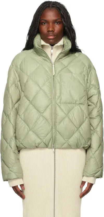 Jil Sander Green 164 Down Jacket In 338 Pastel Green