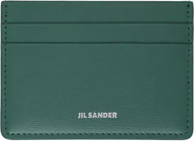 Jil Sander Green Credit Card Holder In 431 Laguna