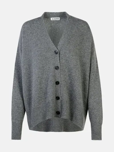 Jil Sander Grey Cashmere Cardigan