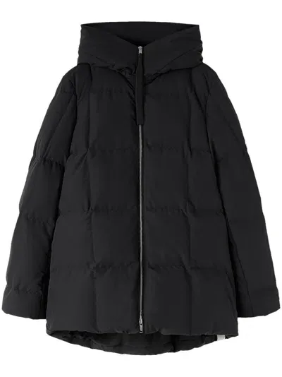 Jil Sander Navy Hooded Down Jacket In Blue