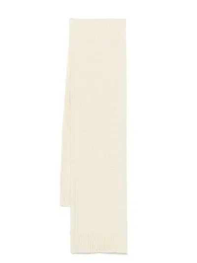 Jil Sander Knitted Scarf In White