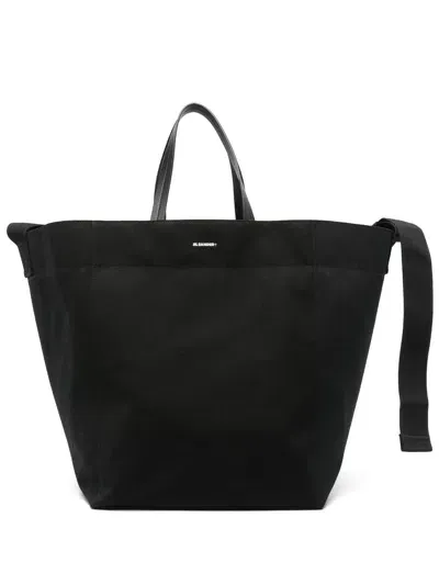 Jil Sander Large Utility Tote Bag In Black