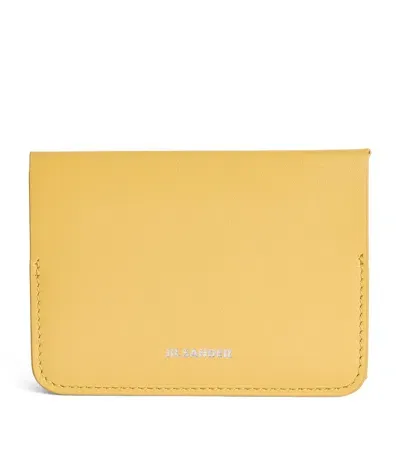 Jil Sander Leather Folded Card Holder In Yellow