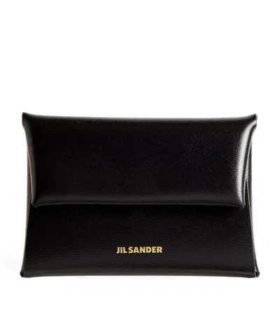 Jil Sander Leather Folding Wallet In Black