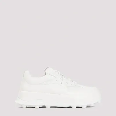 Jil Sander Leather Sneakers In Porcelain