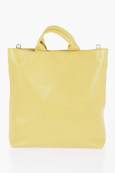 Jil Sander Leather Tote Bag With Removable Shoulder Strap