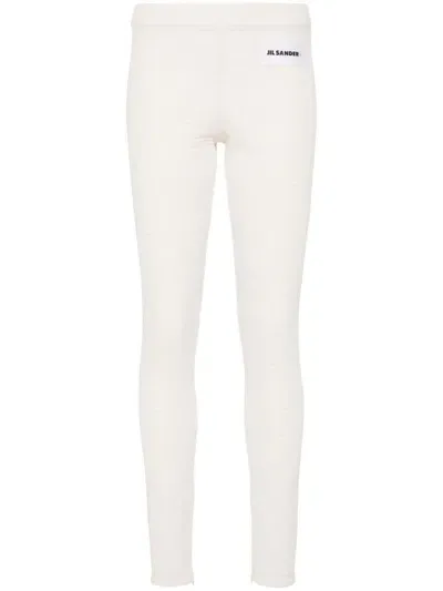 Jil Sander Logo-appliqué Leggings In Neutrals