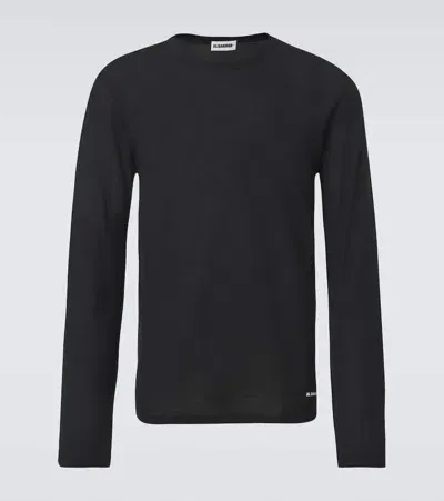 Jil Sander Logo Cotton Jersey T-shirt In Black