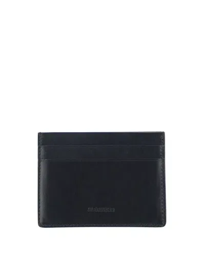 Jil Sander Logo Embossed Card Holder In Nero