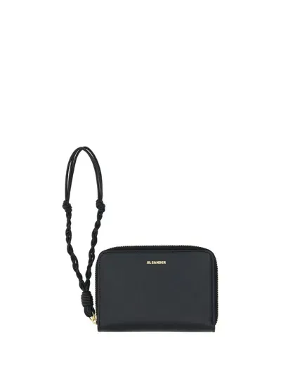 Jil Sander Logo Embossed Tangle Wallet In Black