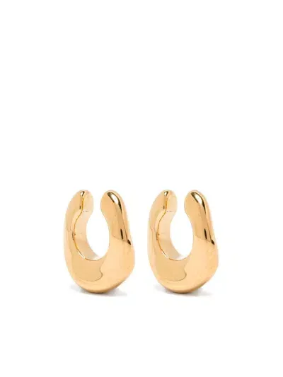 Jil Sander Logo-engraved Ear Cuffs In Gold