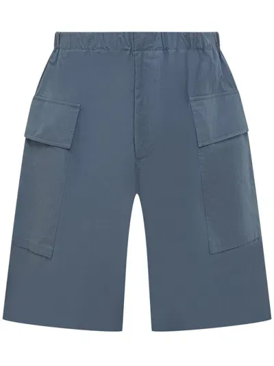 Jil Sander Cotton Shorts In Navy