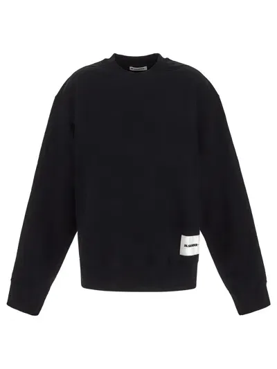 Jil Sander Logo Patch Sweatshirt In Black