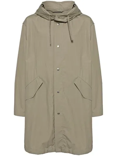 Jil Sander Logo Print Parka In 绿色