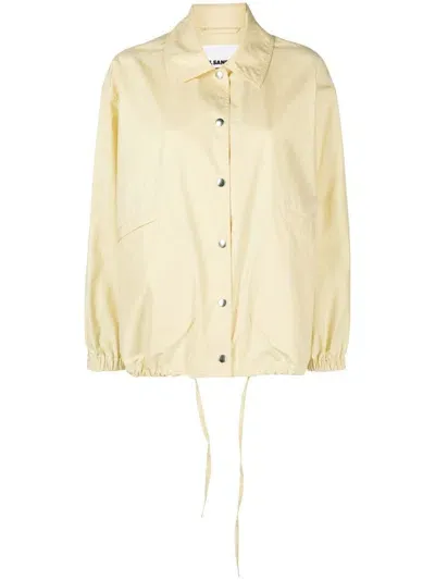 Jil Sander Logo-print Shirt Jacket In Yellow