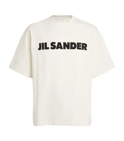 Jil Sander Logo Print T-shirt In Neutral