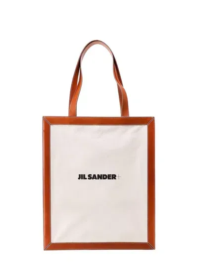 Jil Sander Logo Printed Open Top Tote Bag In Multi