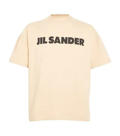 Jil Sander Logo T-shirt In Beige