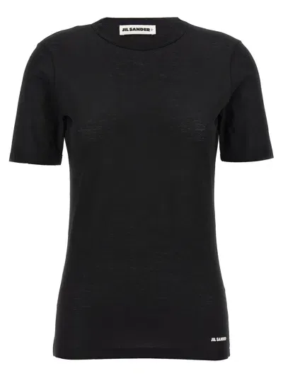 Jil Sander Logo T-shirt In Black