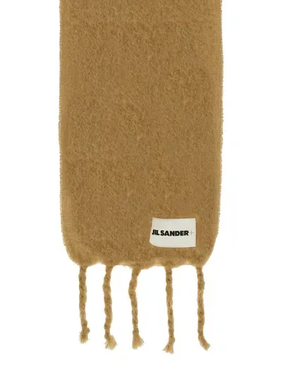 Jil Sander Long Scarf In Beige